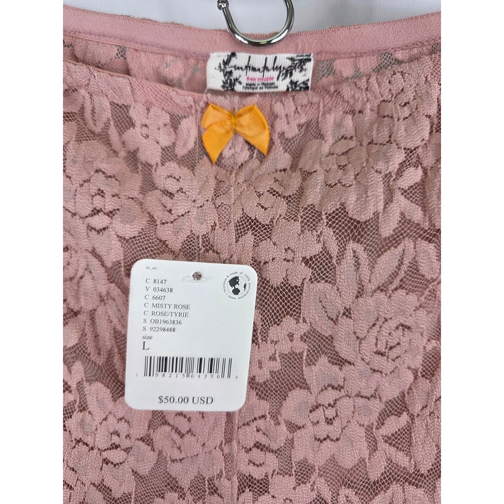 Free People Intimately All Day Lace Capri Womens L Misty Rose Lace High Rise New - Picture 7 of 12